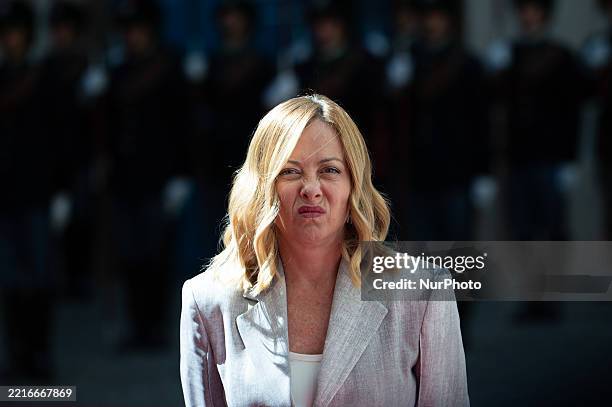 Giorgia Meloni meets with the Prime Minister of the Federal Republic of Ethiopia, Abiy Ahmed Ali, in Rome, Italy, on May 26, 2025.