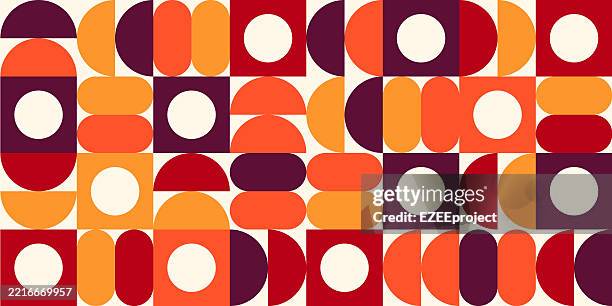 mid century modern geometric pattern. abstract retro geometric background. geometric seamless pattern. graphic pattern for branding. contemporary art. - decorating stage stock illustrations