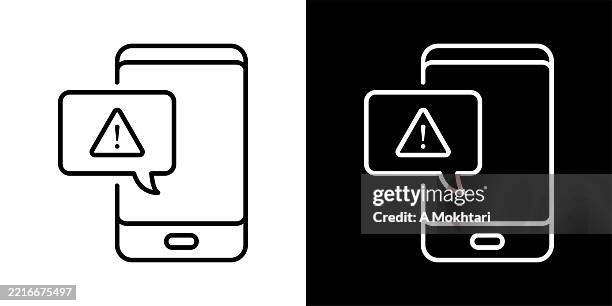 smartphone alert icon. - text message notification stock illustrations