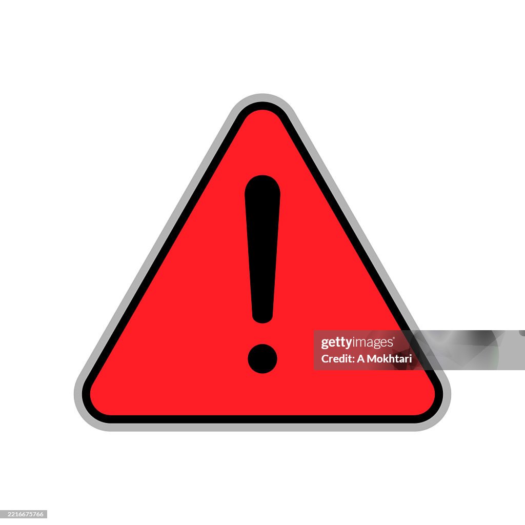 感嘆符が付いた赤い警告サインアイコン。