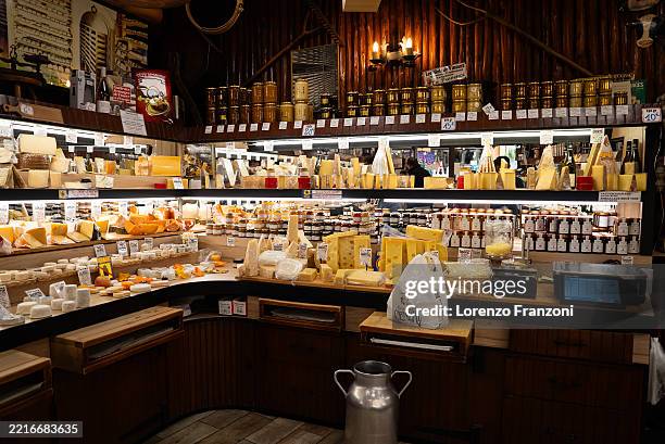 Cheese is on display for sale in a delicacy store on May 23, 2025 in Cannes, France. Posting to social media on the morning of May 23rd, U.S....