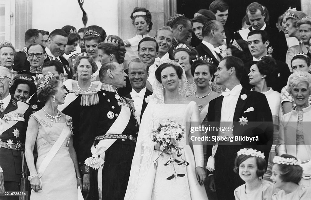 Margrethe II of Denmark. The wedding on 10 June 1967 between the then Crown Princess Margrethe and Pri...