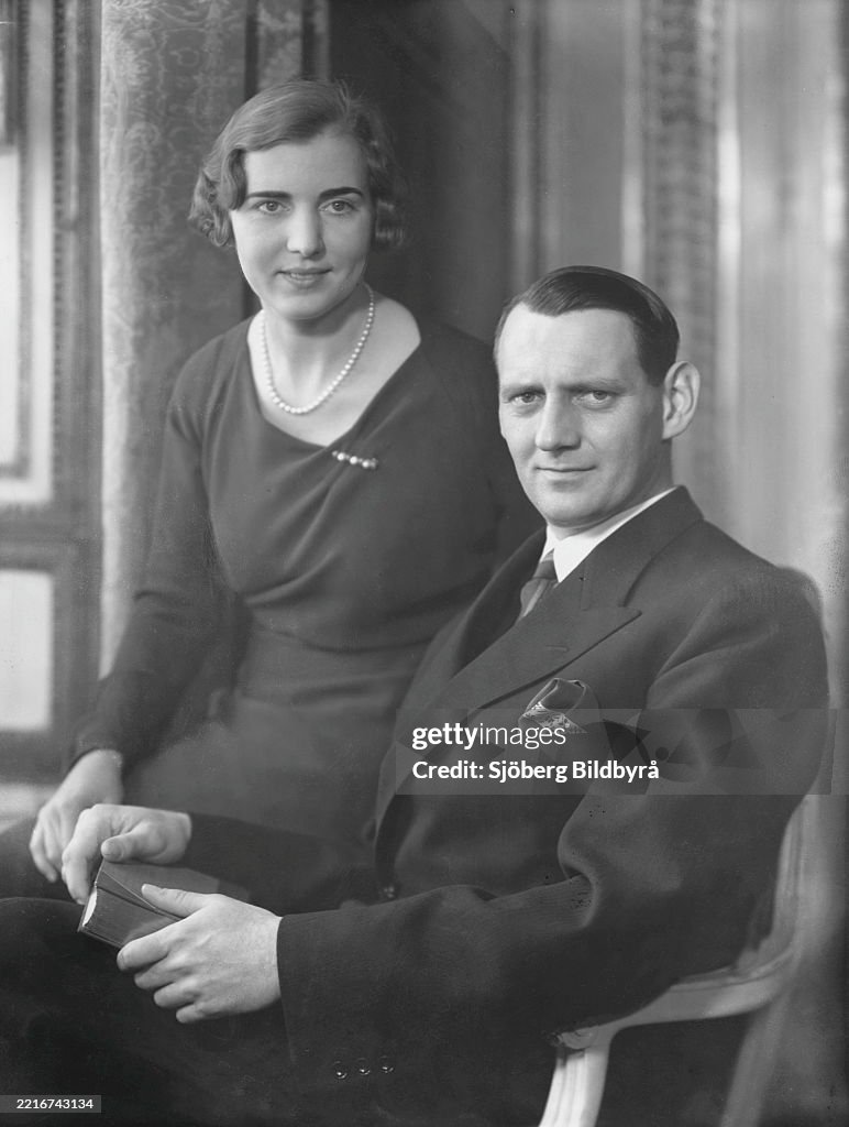 Ingrid of Sweden. 1910-2000. Swedish princess, later Queen of Denmark. Pictured here with crownprince ...