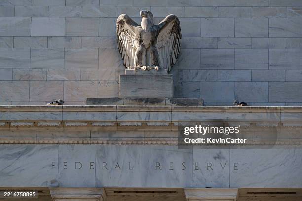 The Marriner S. Eccles Federal Reserve building is seen on a sunny afternoon on May 26, 2025 in Washington, DC.