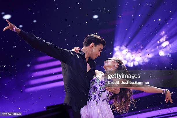 Ekaterina Leonova and Diego Pooth perform on stage during the final show of the 18th season of the television competition show "Let's Dance" at MMC...