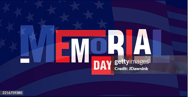 memorial day web banner template design with patriotic american themed elements - veterans background stock illustrations