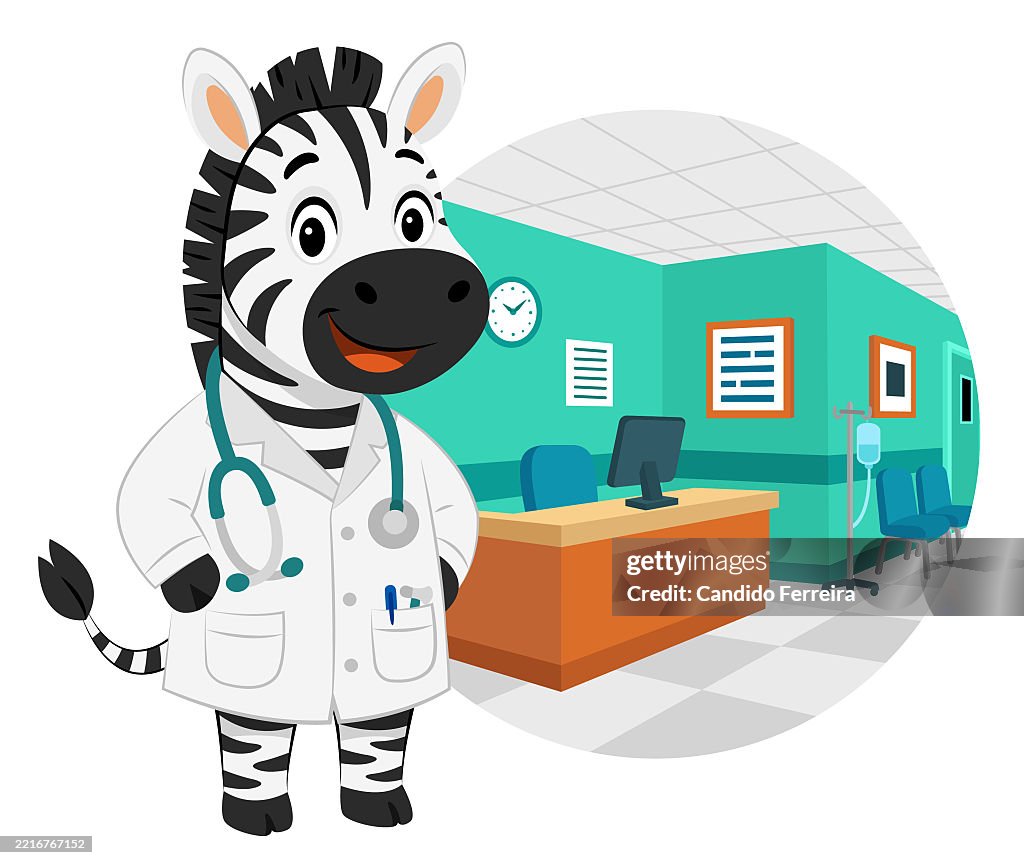 Doctor zebra cartoon