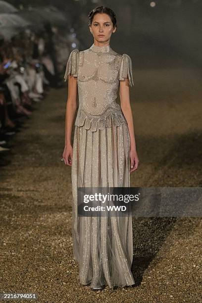 Model at the Dior Cruise 2026 show held at the Villa Albani Torlonia on May 27, 2025 in Rome, Italy.