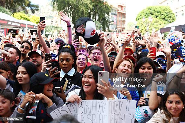 Fan support in the fan zone prior to final practice ahead of the F1 Grand Prix of Monaco at Circuit de Monaco on May 24, 2025 in Monte-Carlo, Monaco.