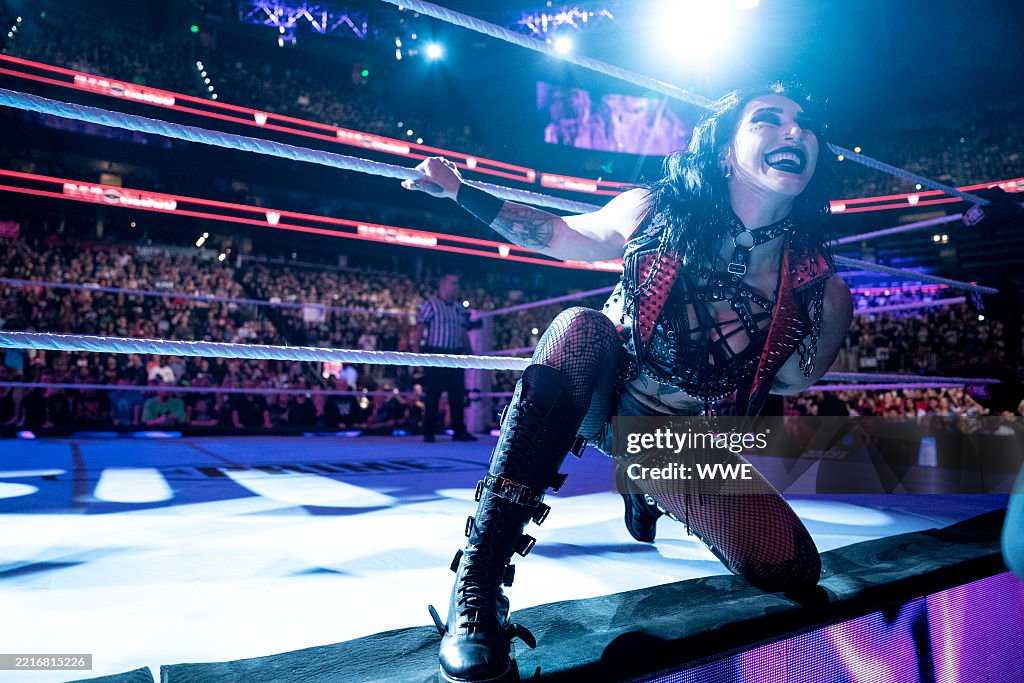 Bloody Rhea Ripely Text Rhea Ripley makes her entrance during Bad Blood at the State Farm ...