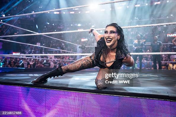 Rhea Ripley Tickets Rhea Ripley makes her entrance during Monday Night RAW at the Intuit ...