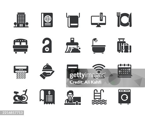 Hotel glyph solid icons. Containing Discount glyph solid icons. Containing restaurant, laundry, houskeeping, holiday, travelling solid icons collection. Vect solid icons collection. Vector illustration. For website design, logo, app, template, ui, etc. Hotel glyph solid icons. Containing Discount glyph solid icons. Containing restaurant, laundry, houskeeping, holiday, travelling solid icons collection. Vect solid icons collection. Vector illustration. For website design, logo, app, template, ui, etc.
