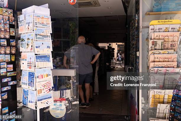 Shop without lights during a power outage during the 78th annual Cannes Film Festival at on May 24, 2025 in Cannes, France.