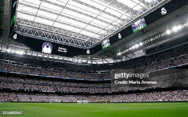Minute's silence was held at the Santiago Bernabéu before the La Liga match between Real Madrid CF and Real Sociedad de Fútbol at Estadio Santiago...