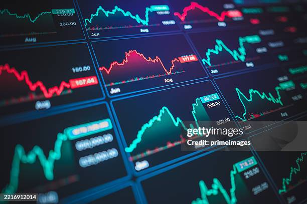 les krachs boursiers, le trading piloté par l’ia et l’analyse financière en temps réel. - échange commercial photos et images de collection
