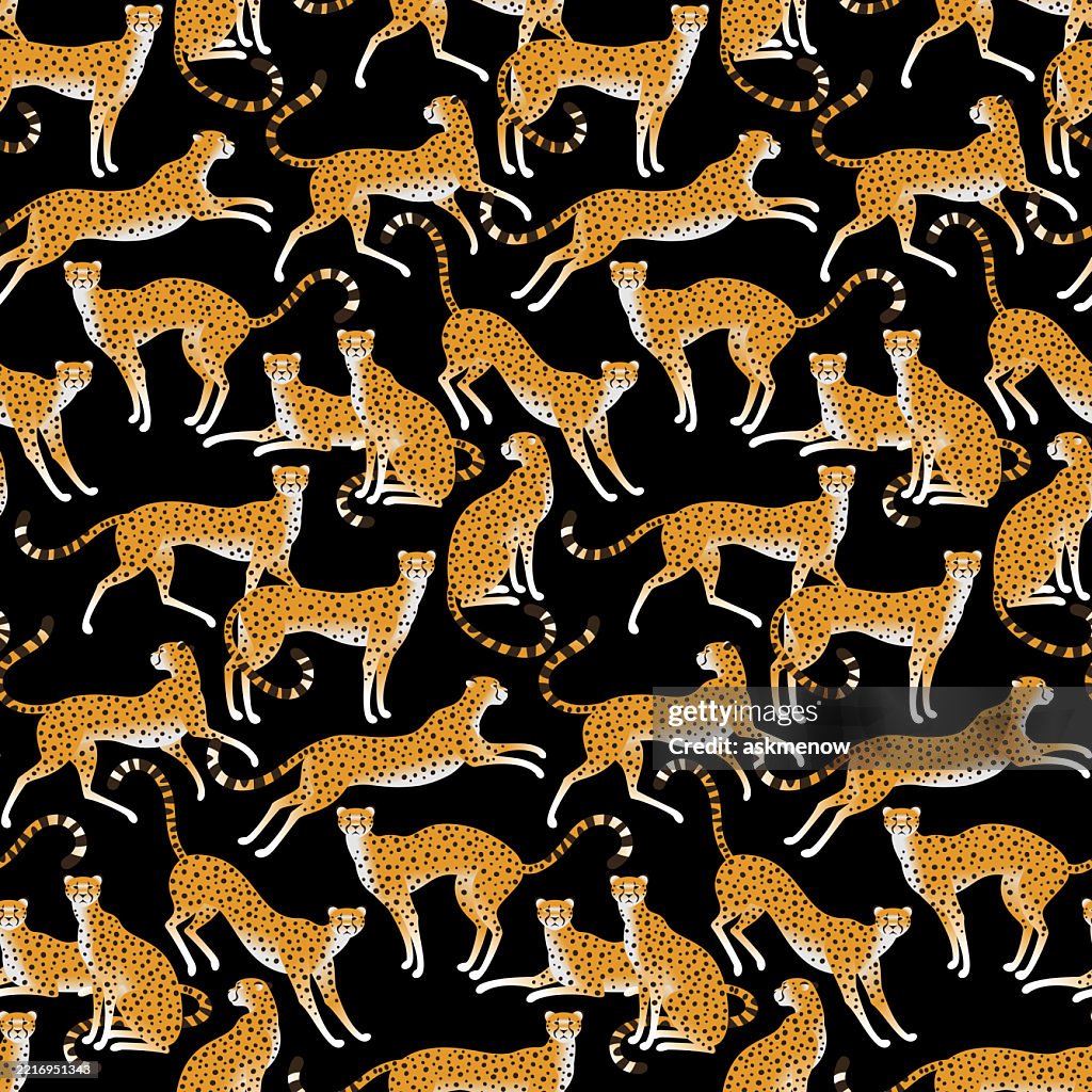 Cheetah Pattern Simple Seamless Pattern With Cheetahs High-Res Vector Graphic - Getty Images