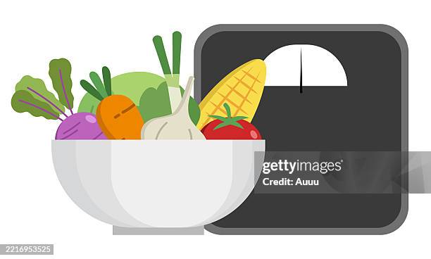 international no diet day concept - fruits and vegetables background stock illustrations