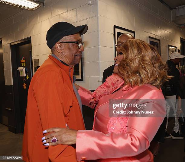 George Faison and Patti LaBelle attend The Queens! 4 Legends. 1 Stage. - Brooklyn, NY at Barclays Center on May 24, 2025 in New York City.