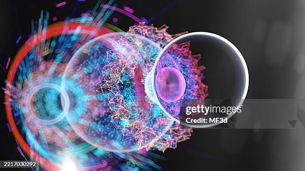 digital transformation and big data. machine learning concepts. ai - artificial intelligence, quantum computing. abstract program code. - quantum computing stock pictures, royalty-free photos & images