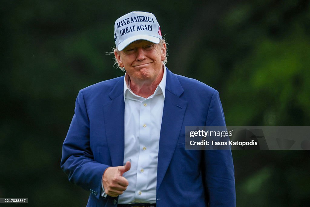 President Trump Returns To The White House From New Jersey