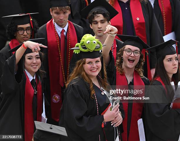 University of Maryland students during the processional for graduation at SECU Stadium in College Park. Kermit the Frog addressed the students....