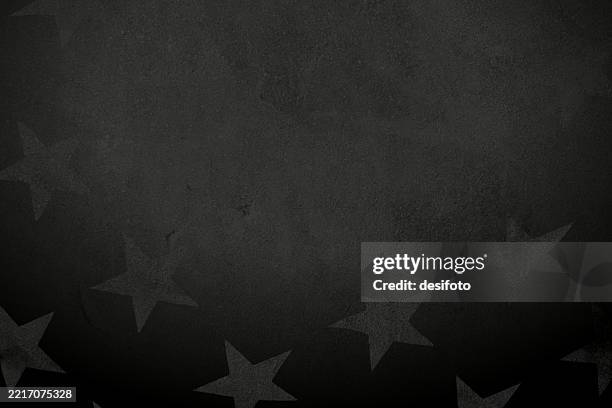 empty blank plain dark gray black colored grainy textured chart paper horizontal grayscale vector backgrounds like a concrete or cement wall with subtle faded weathered fading grey stars pattern at bottom edge border - star pattern stock illustrations