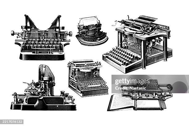 typewriters - typewriter isolated stock illustrations