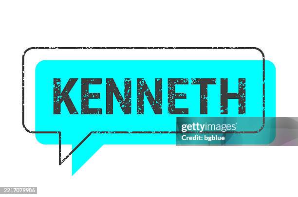 Kenneth Types Kenneth Male Name Blue Grunge Speech Bubble On Blank Background High ...