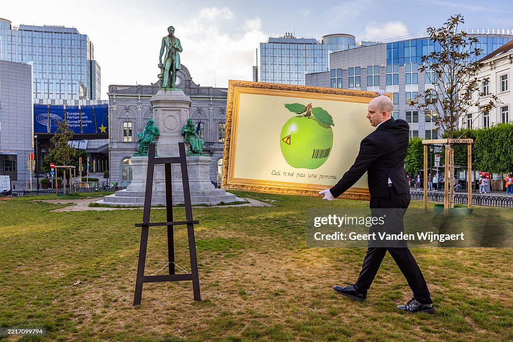 Sinister Portrayal Of Industrial Agriculture Appears Outside European Parliament