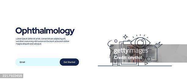 vektorsatz der illustration ophthalmologie konzept. einfache symbole für umrisssymbole. auge, arzt, diagnose, medizinischer test, optometrie. - augenheilkunde stock-grafiken, -clipart, -cartoons und -symbole