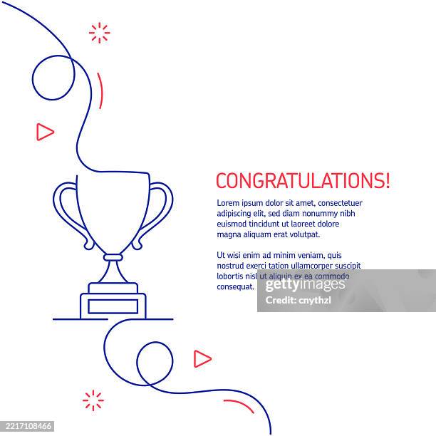 continuous line drawing of congratulations icon. hand drawn symbol vector illustration. - congratulations text stock illustrations