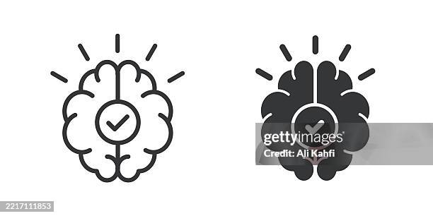 knowledge thin line and glyph solid icon. editable stroke and perfect pixel isolated on transparent background - hard skill stock illustrations