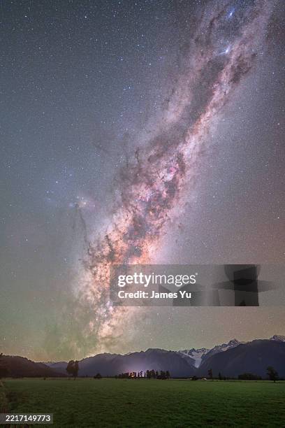fox glacier milkyway - mt cook stock pictures, royalty-free photos & images