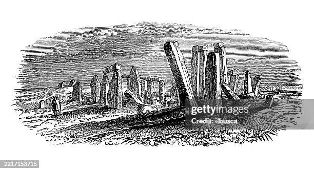 architektur: stonehenge - prähistorische antiquität stock-grafiken, -clipart, -cartoons und -symbole