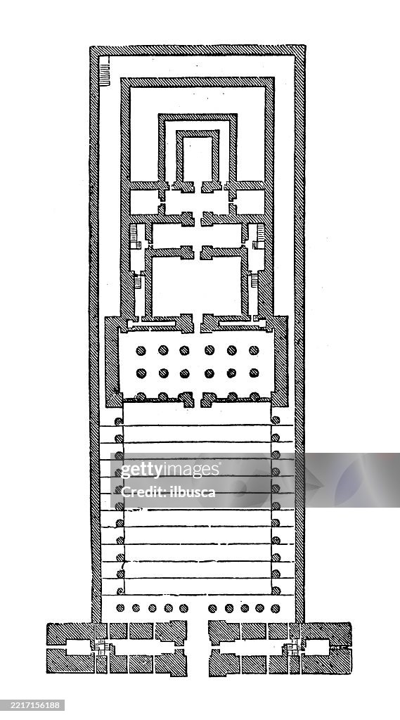 Architecture, Egyptian: Plan of Temple at Apollinopolis Magna