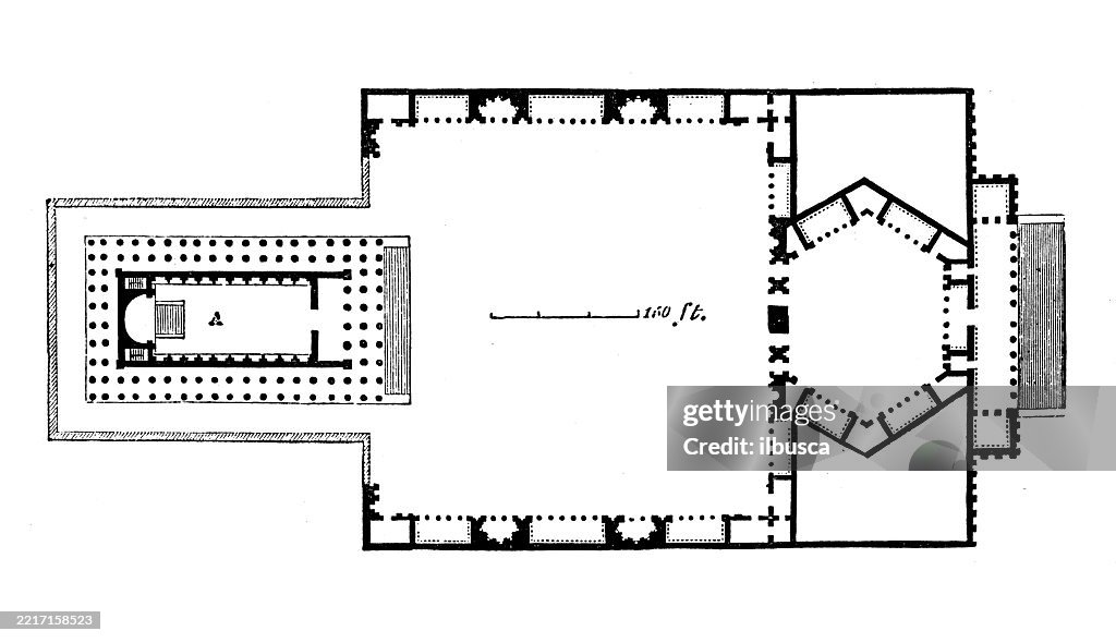Building Rome Plan Architecture Roman Plan Temple At Baalbek High-Res Vector Graphic ...