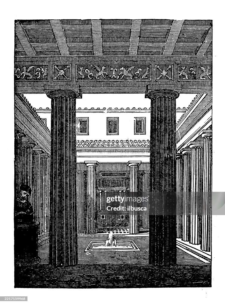 Peristyle Rome Architecture Roman Peristyle At Pompeii High-Res Vector Graphic - Getty ...