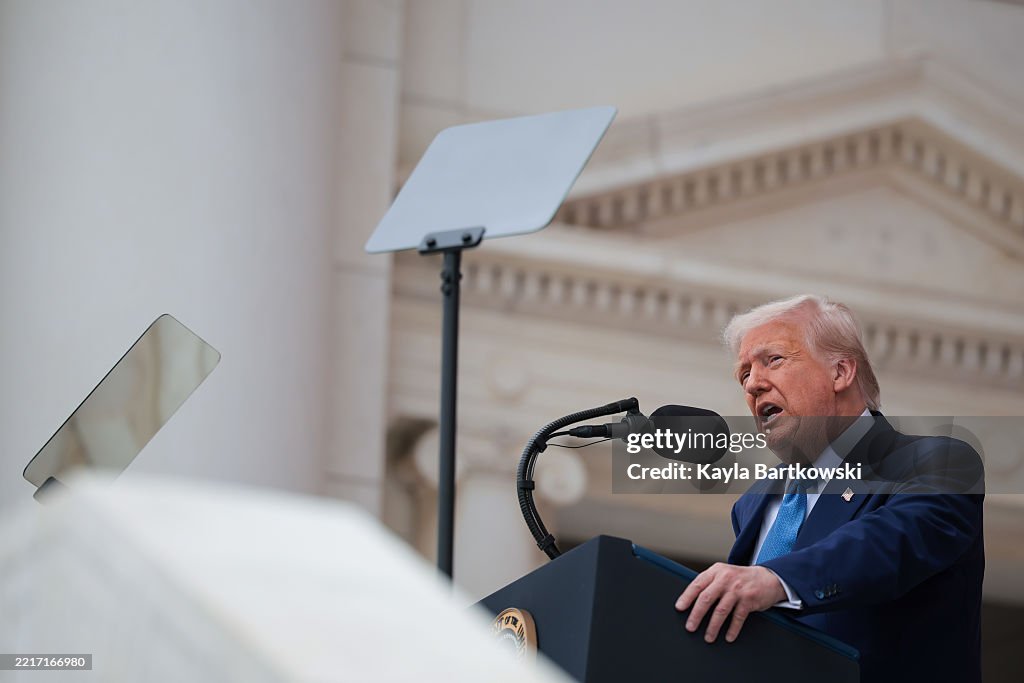President Trump Visits Arlington National Cemetery On Memorial Day