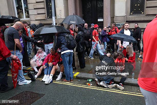 Emergency services attend the scene of a road traffic accident on Water Street after a car reportedly collided with pedestrians, as crowds gathered...
