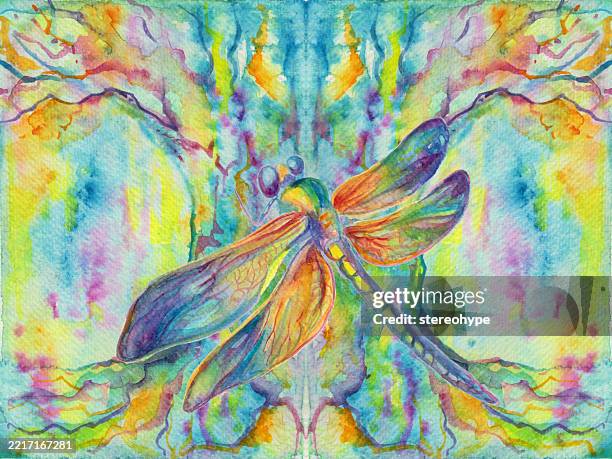 dragonfly trunk - costa rica canopy stock illustrations