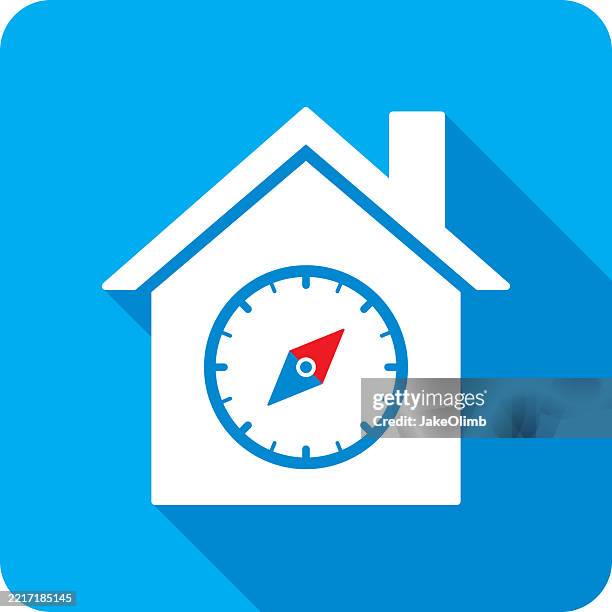 house compass icon silhouette 4 - remote work tools stock illustrations