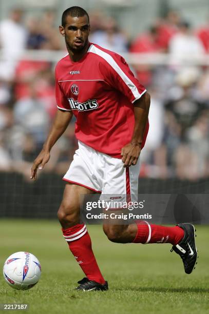 Jonathan Fortune of Charlton Athletic runs with the ball during the Pre-Season Friendly match between Welling United and Charlton Athletic held on...