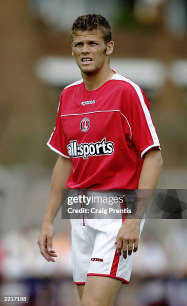 Hermann Hreidarsson of Charlton Athletic in action during the Pre-Season Friendly match between Welling United and Charlton Athletic held on July 19,...