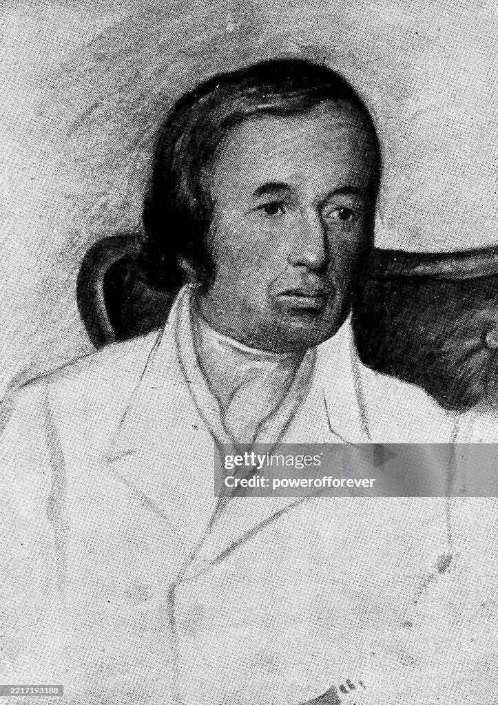 Portrait of Robert Evans, Painting by Caroline Bray - 19th Century