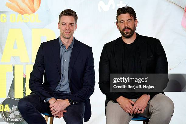 Pau Gasol and Marc Gasol attend to the photocall of "Obesidad Infantil. La Pandemia Ignorada" at Espacio Movistar on May 26, 2025 in Madrid, Spain.