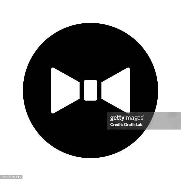 minimalist icon showing bow tie in black white theme - neck tie white background stock illustrations