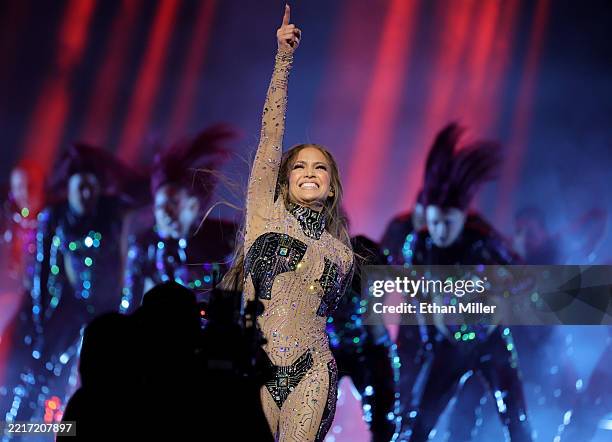 Jennifer Lopez performs onstage during the 2025 American Music Awards at BleauLive Theater at Fontainebleau Las Vegas on May 26, 2025 in Las Vegas,...