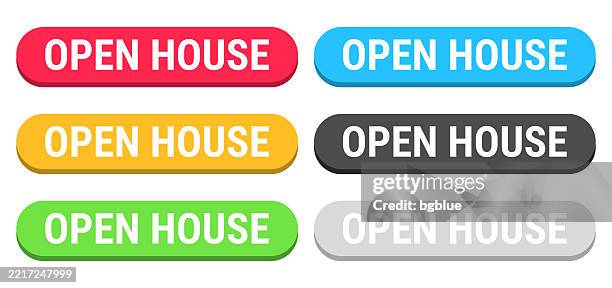 open house - colorful 3d click web buttons on blank background - open house stock illustrations