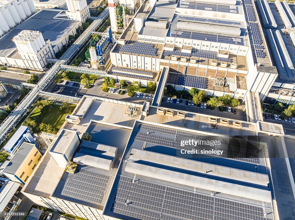 Factory Building Rooftops Solar Panels On Factory Rooftop High-Res Stock Photo - Getty Images