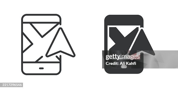 GPS thin line and glyph solid icon. Editable stroke and perfect pixel isolated on transparent background GPS thin line and glyph solid icon. Editable stroke and perfect pixel isolated on transparent background